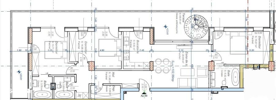 Apartament cu 4 camere semidecomandat în Circumvalațiunii