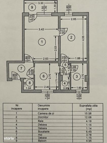 Apartament cu 2 camere decomandat în Războieni