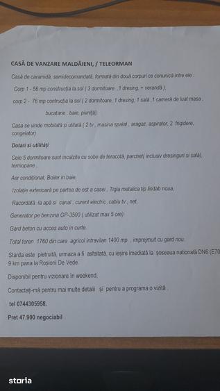 Casă cu 6 camere cu Teren 1760 Mp în Măldăeni
