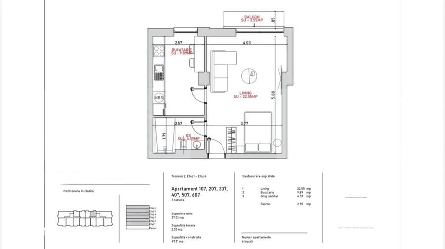 Apartament cu 2 camere în Stoicănești