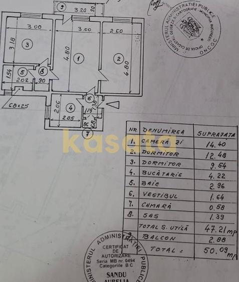 Apartament cu 3 camere decomandat, mobilat în Titan