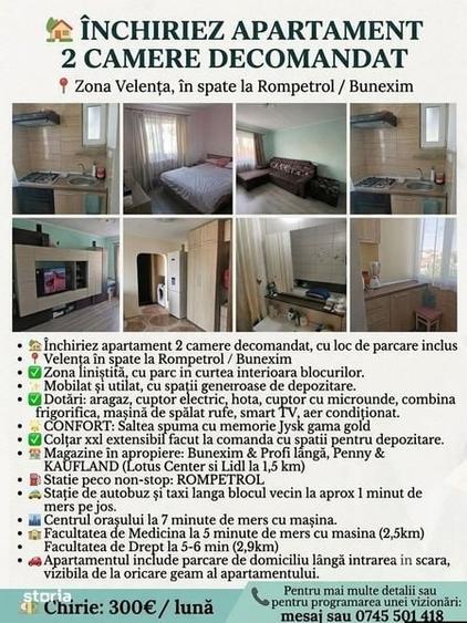 Apartament cu 2 camere decomandat în Central