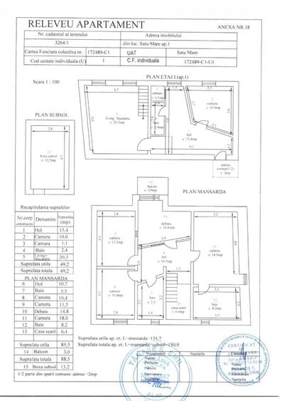 Apartament cu 4 camere decomandat în Central