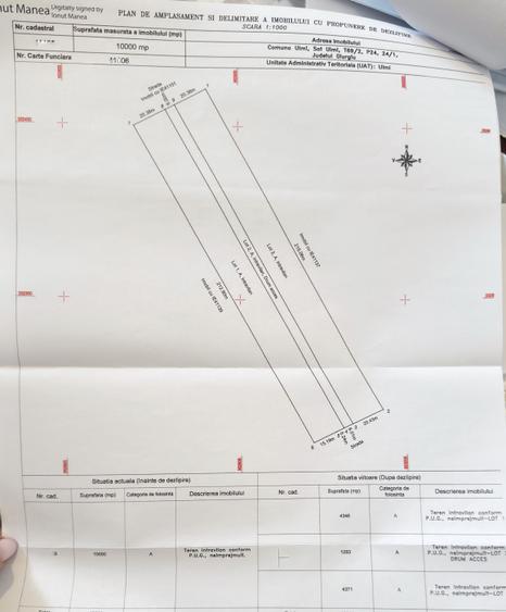 Teren Construcții intravilan de 10000 mp, în Ulmi