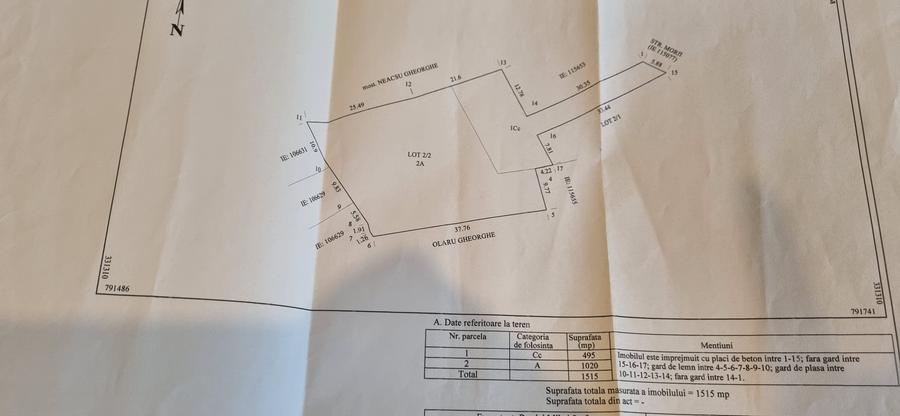 Teren Construcții intravilan de 1515 mp, în Corbu