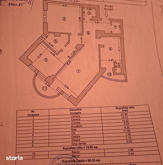 Apartament cu 3 camere decomandat în Gara