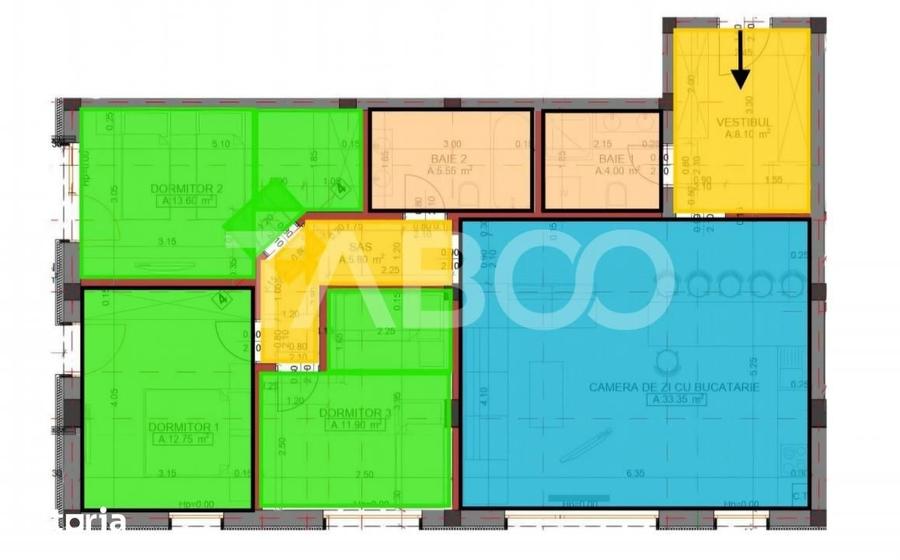 Apartament 4 camere decomanda 2 bai 95 mpu parcare Arhitectilor Sibiu - 8