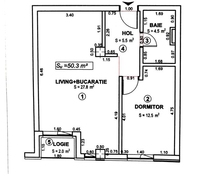 Apartament cu 2 camere decomandat în Central