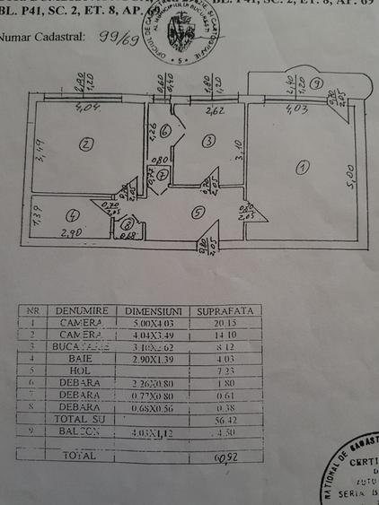 Apartament cu 2 camere decomandat în Sebastian