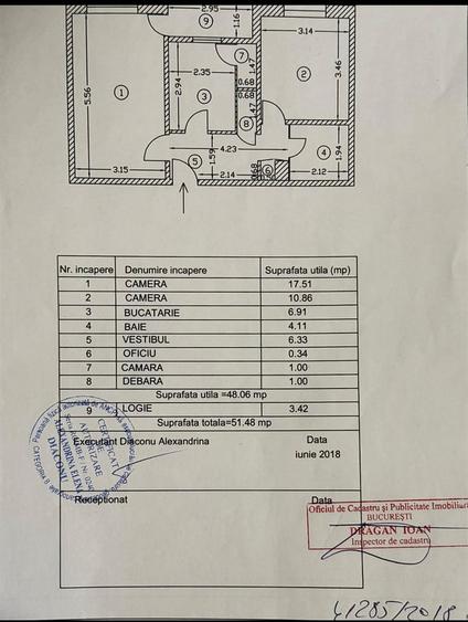 Apartament cu 2 camere decomandat în Moșilor