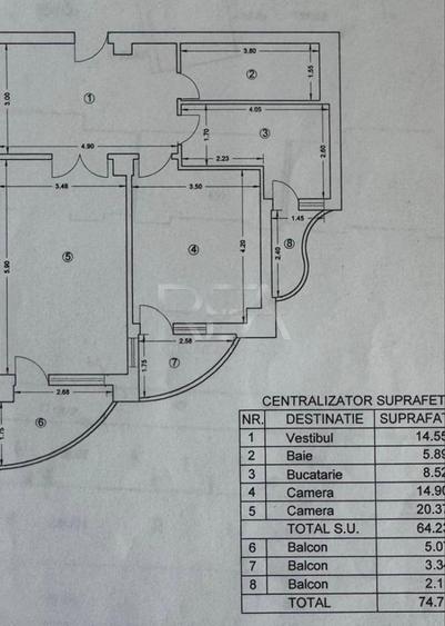 Apartament cu 2 camere decomandat, mobilat în Unirii