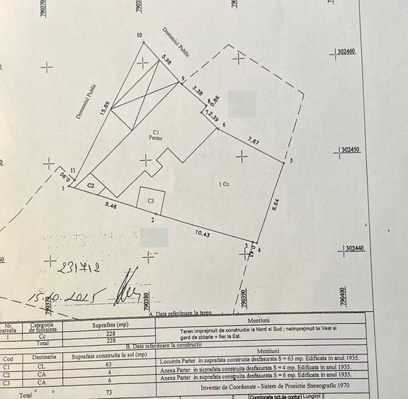 Teren Construcții intravilan de 228 mp, în Abator