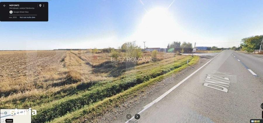Teren 8.044 mp (1.828 mp intravilan + 6.256 mp arabil), deschidere 35,