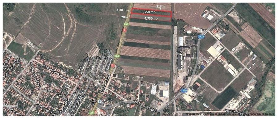 Teren Construcții extravilan de 6750 mp, în Exterior Vest