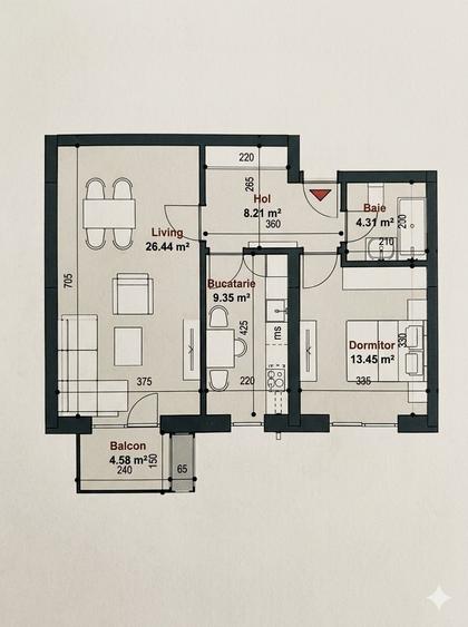 Apartament cu 2 camere decomandat în Timișoara