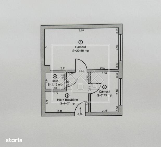 Apartament cu 2 camere în Sud
