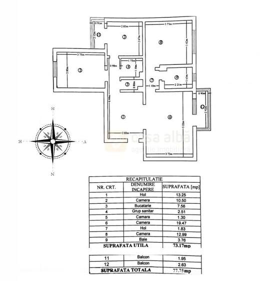 Tatarasi - Oancea | 3 camere spatios | 2 bai, 2 balcoane