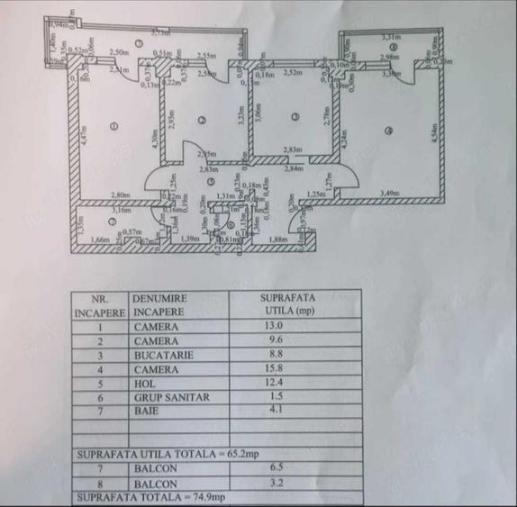 Apartament cu 3 camere decomandat în Faleză