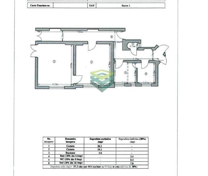 Apartament cu 2 camere în Victoriei