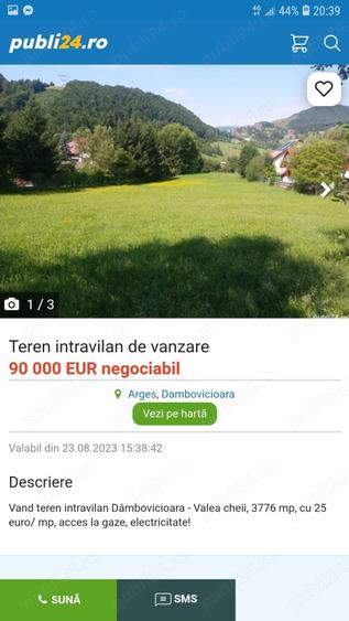 Teren de 3600 mp, în Dâmbovicioara