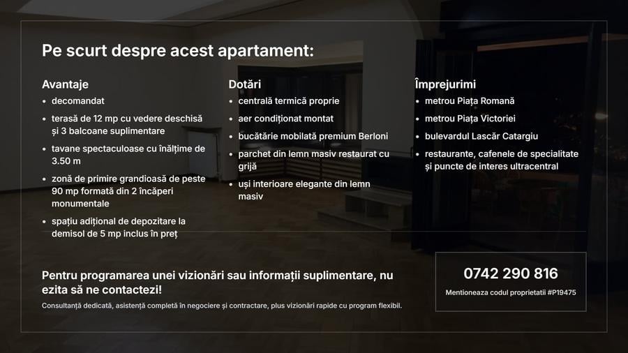 Apartament cu 6 camere decomandat în P-ța Romană