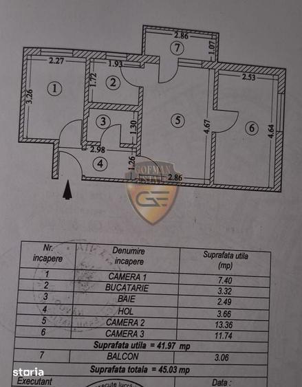 Apartament cu 3 camere semidecomandat în Central