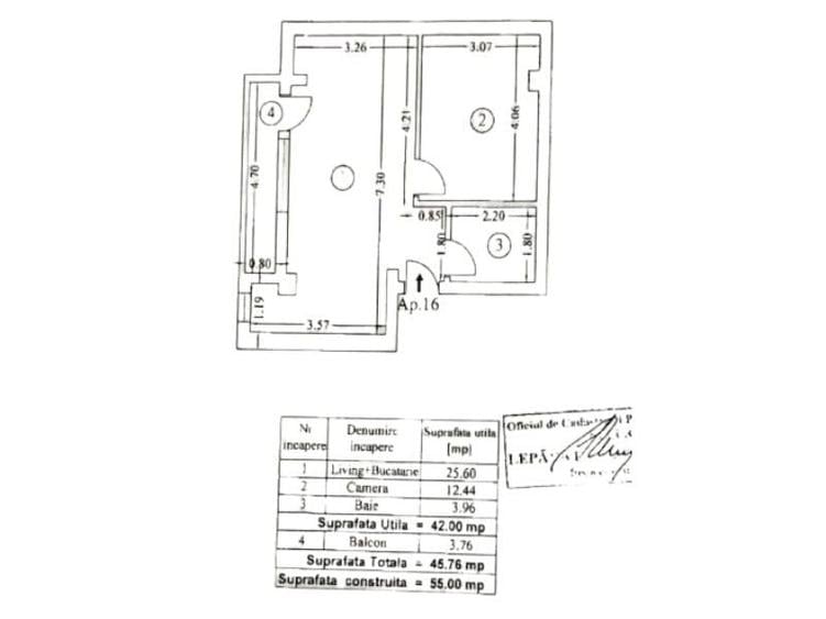 Apartament cu 2 camere semidecomandat în Chitila