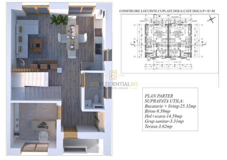 Duplex cu 5 camere cu Canalizare în Central