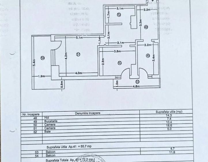 Apartament cu 2 camere decomandat în Central