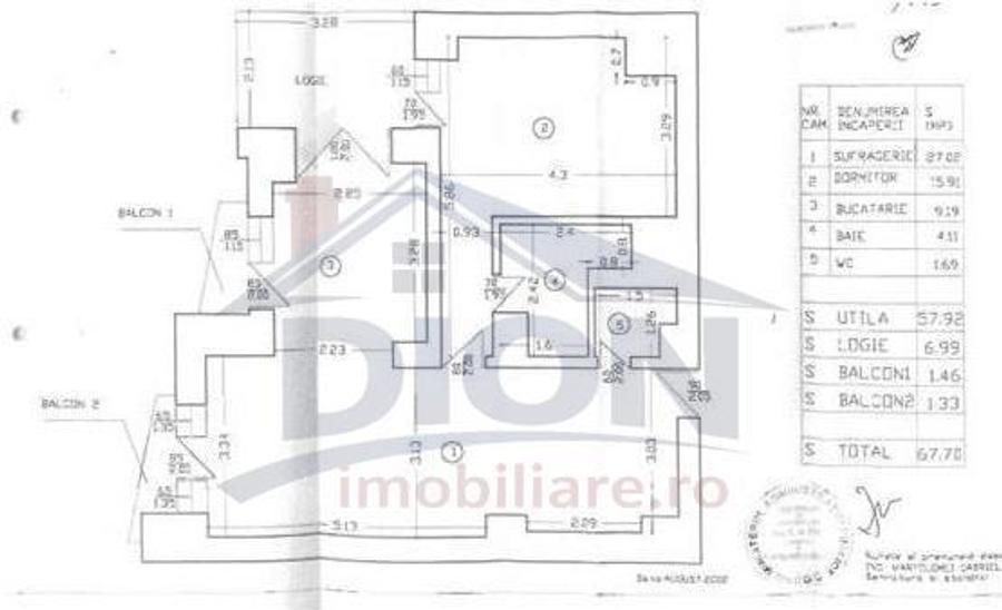 Apartament cu 2 camere semidecomandat în Unirii
