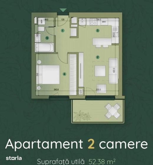 Apartament cu 2 camere decomandat, mobilat în Dămăroaia