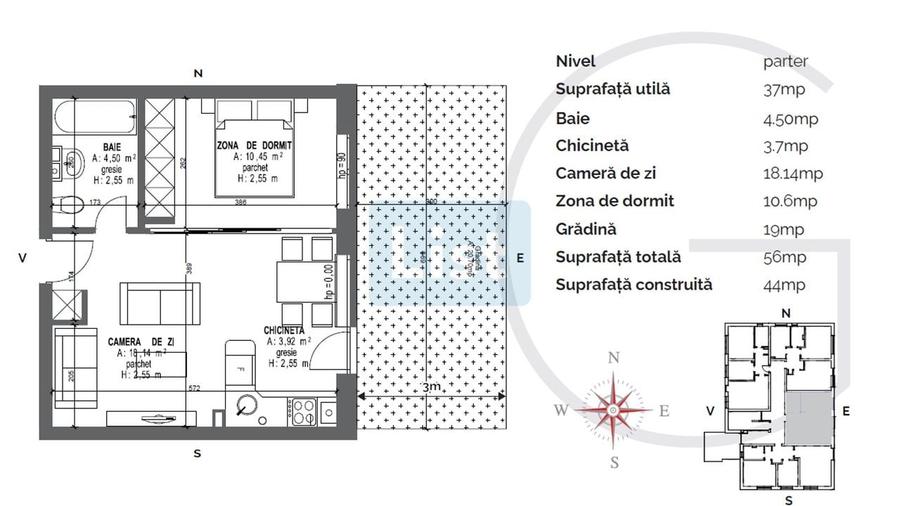 Garsonieră decomandată în Bartolomeu