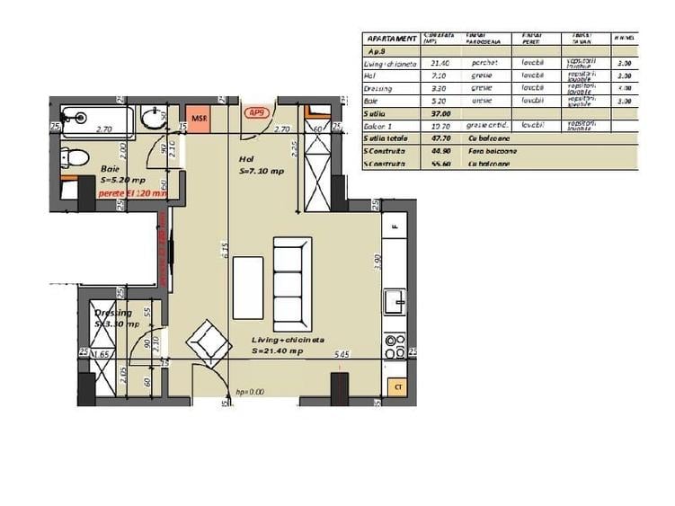 Bloc Finalizat - TVA inclus - Garsoniera cheie 55 mpc Campus - 2
