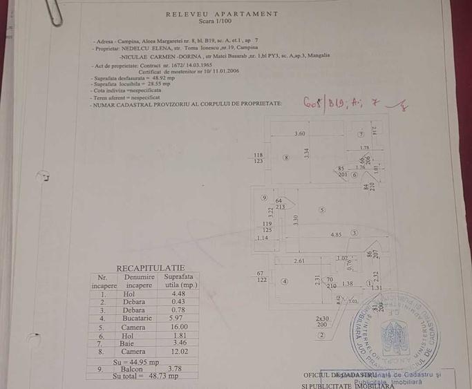 Apartament cu 2 camere semidecomandat în Central