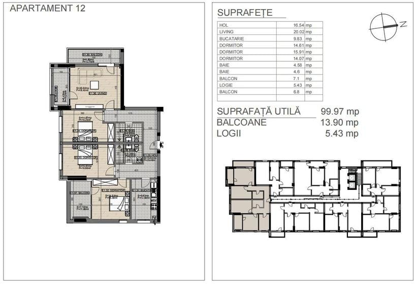 Apartament cu 4 camere în Berceni