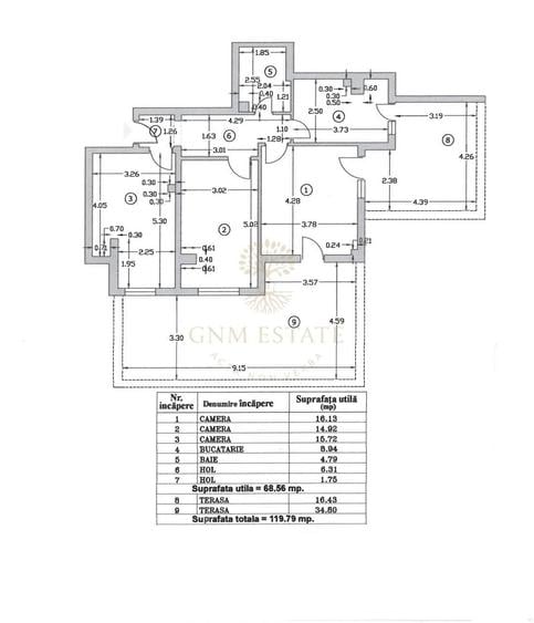 3 Camere + Terasa 120 m.p.| Parcare | Bloc Nou | Zona Pacii - 2