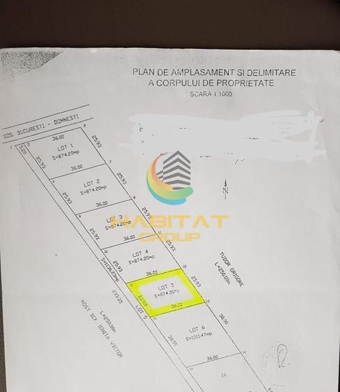 Teren Construcții intravilan de 1040 mp, în Domnești