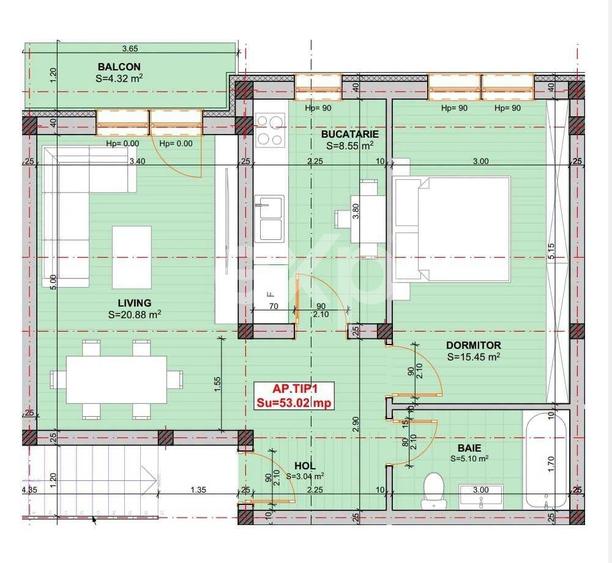 Apartament cu 2 camere decomandat în Giroc