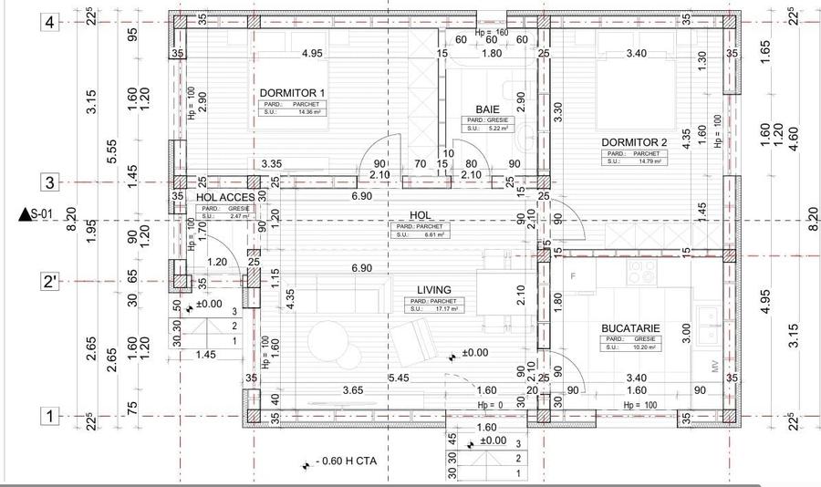 Casă cu 3 camere cu Teren 290 Mp în Clinceni
