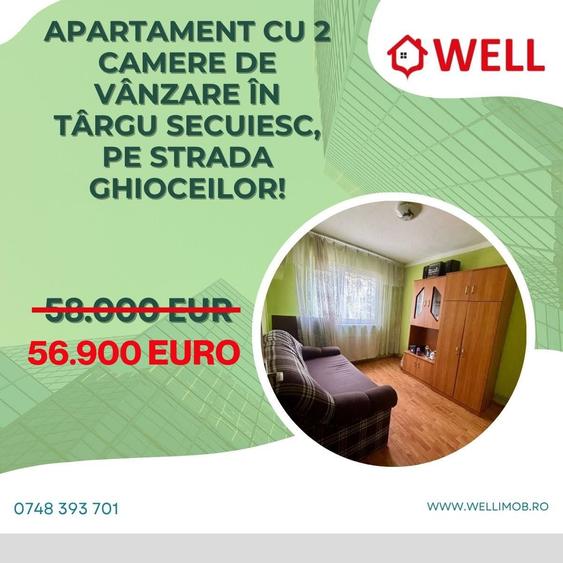 Apartament cu 2 camere în Târgu Secuiesc