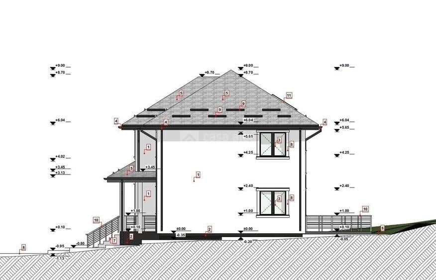 Casă individuală cu 5 camere cu Canalizare în Bucium