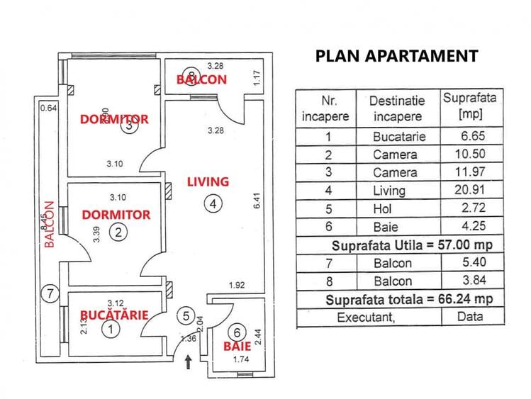 Apartament cu 3 camere semidecomandat, mobilat în Bucureștii Noi