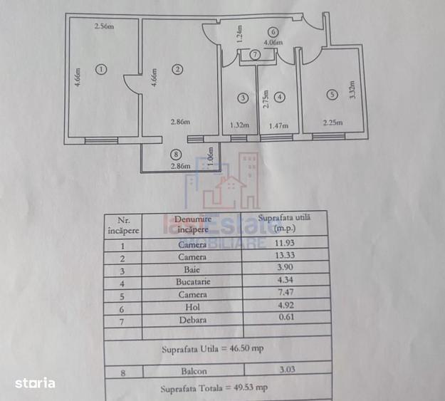 Apartament cu 3 camere semidecomandat în Alexandru cel Bun