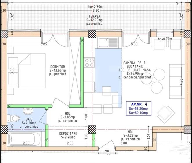 Apartament cu 2 camere decomandat în Independenței