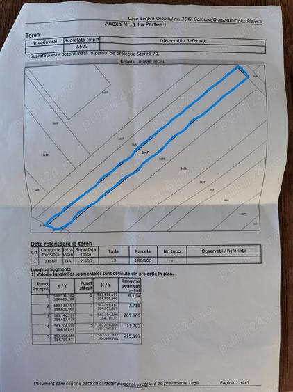 Teren de 2500 mp, în Est