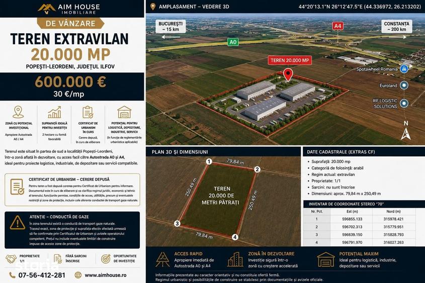 TEREN 20.000 MP | POPE?TI-LEORDENI | ZONA STR. MECANIZARII | A0/A4 - 4