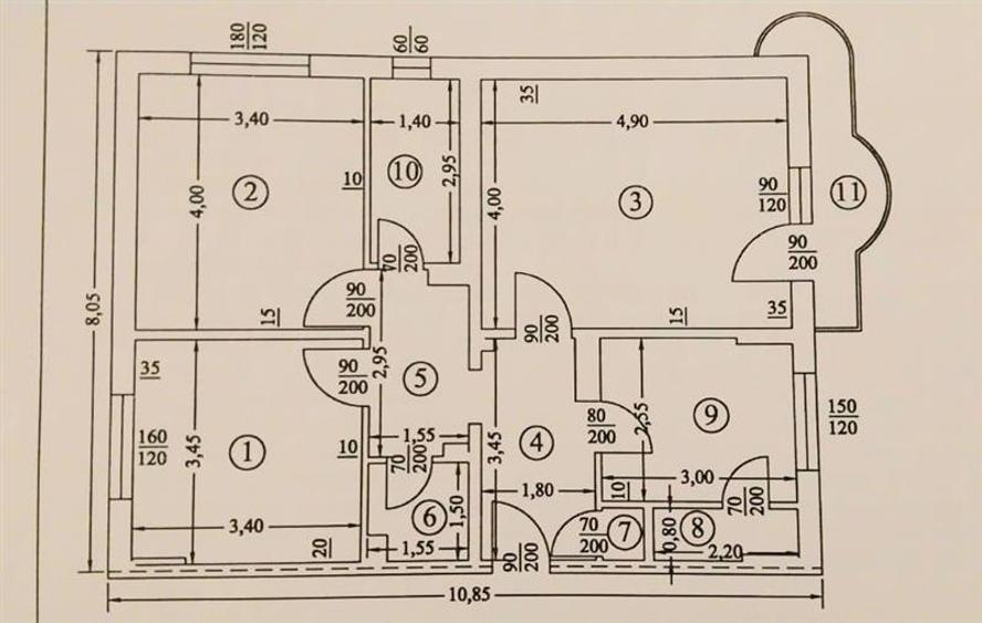 Apartament cu 3 camere decomandat, mobilat în Cantacuzino