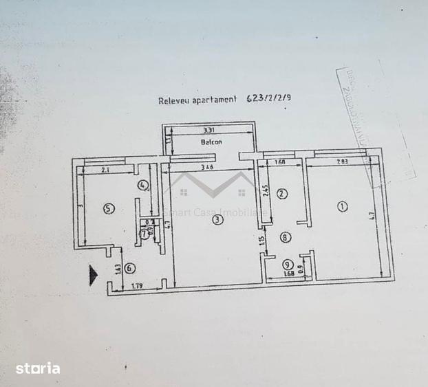 Apartament cu 2 camere semidecomandat în Podu Roș