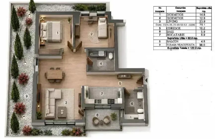Apartament cu 3 camere semidecomandat în Vitan