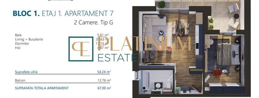 Apartament cu 2 camere decomandat în Torontalului
